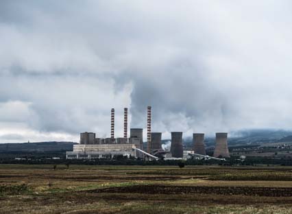 Nuclear Power Plant In The Distance