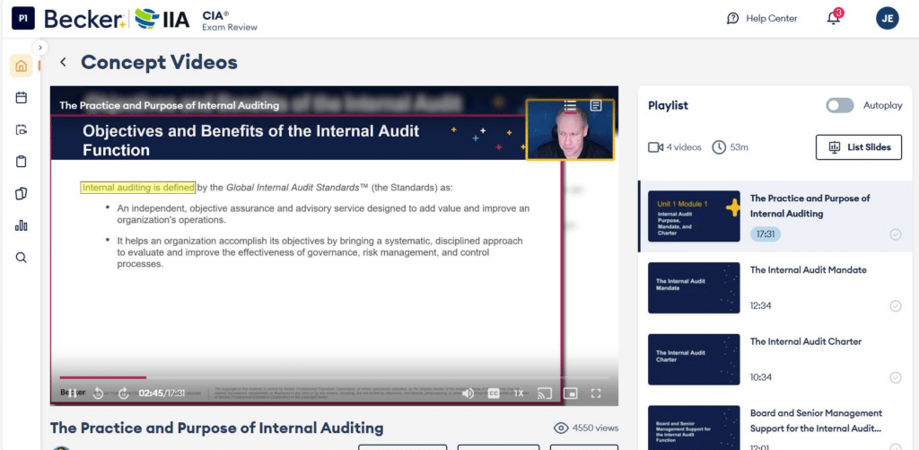 Becker CIA concept videos have a clean layout that's easy to watch and follow.